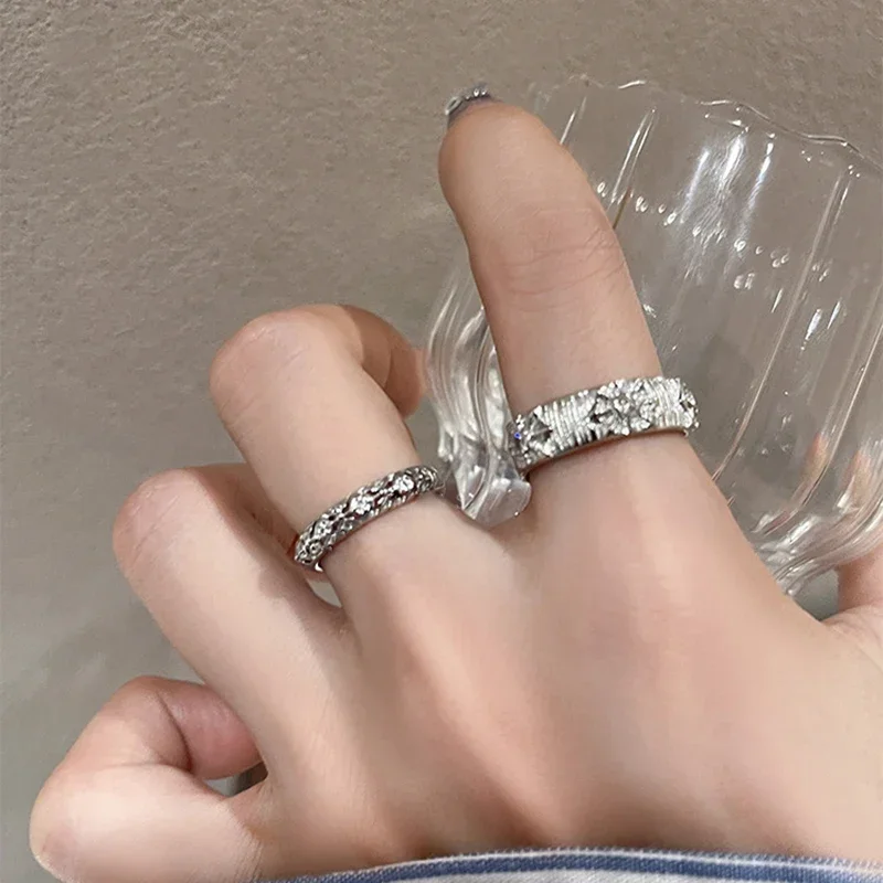 Men Accessories Drawing - Bague ouverte en métal brillant pour