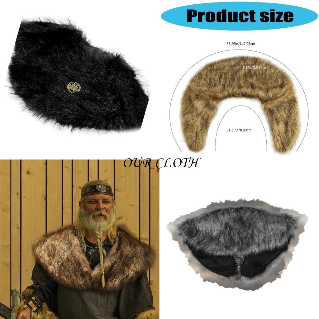 Medieval Men'S Accessories - Vikinges Furs Châle Medieval Knight Mantle