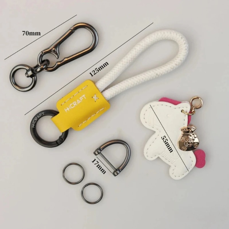 Men'S Minimalist Accessories - Porte-clés minimaliste en cuir avec sangle