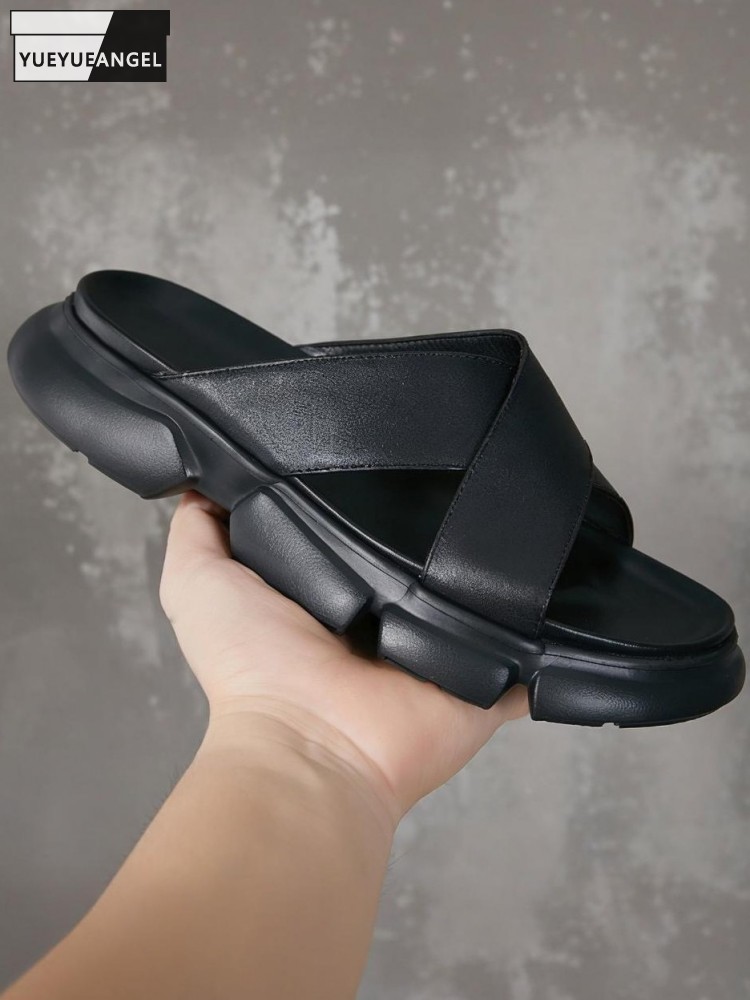 Men'S Accessories Leather - Pantoufles tendance en cuir de vache