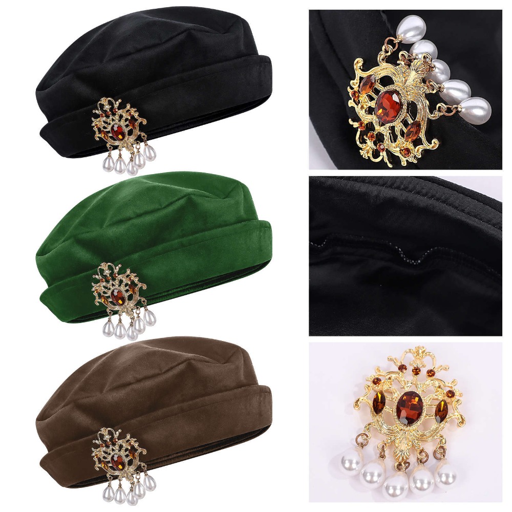 Medieval Men'S Accessories - Béret Tudor Médiéval pour Homme, Casquette