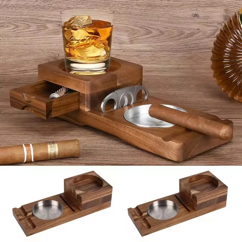 Men Accessories Drawer - Cendrier à cigares en bois avec