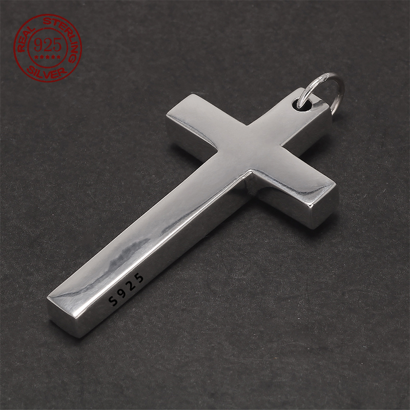Men'S Minimalist Accessories - Pendentif croix en argent massif 925