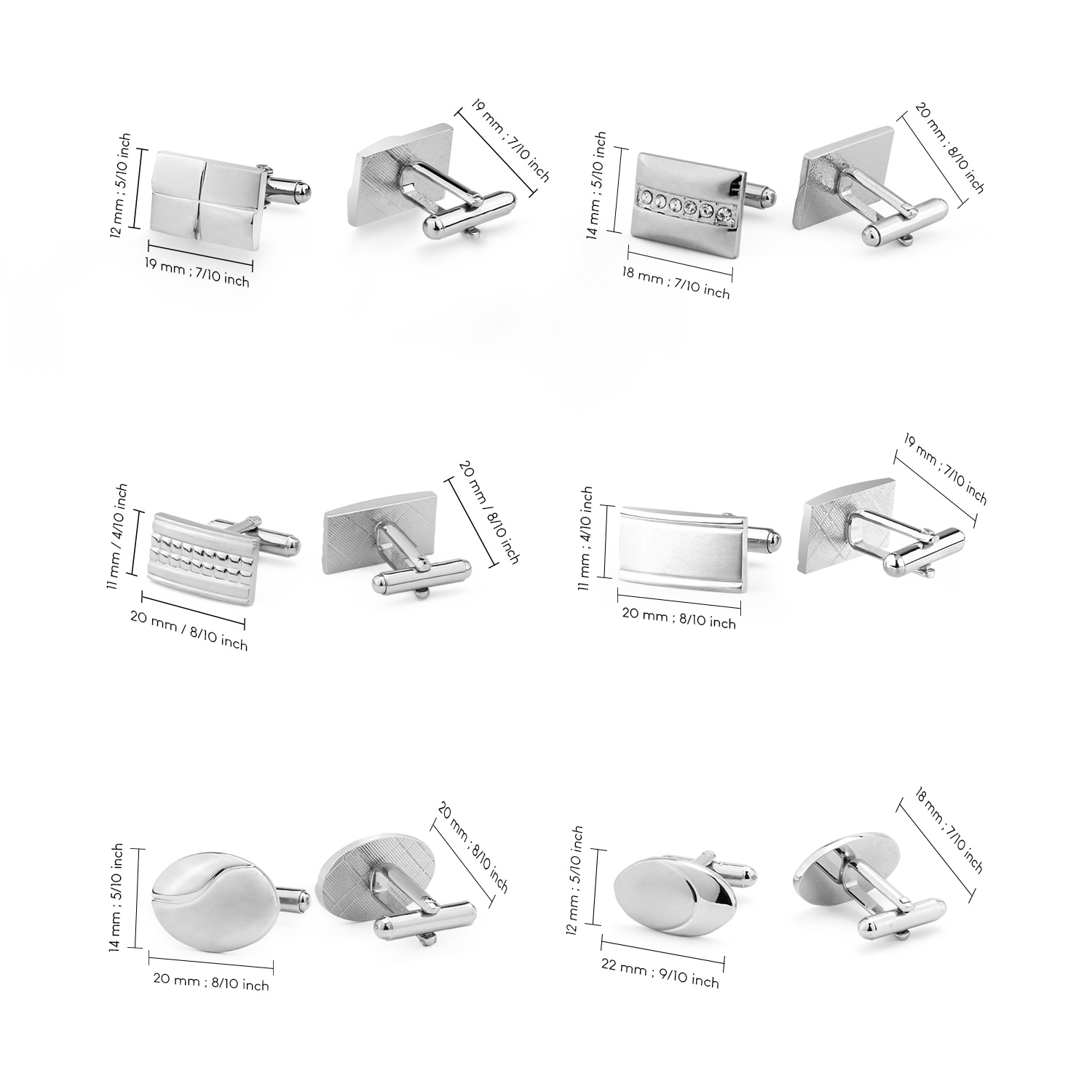 1 paire de boutons de manchett - Men'S Minimalist Accessories avis et prix
