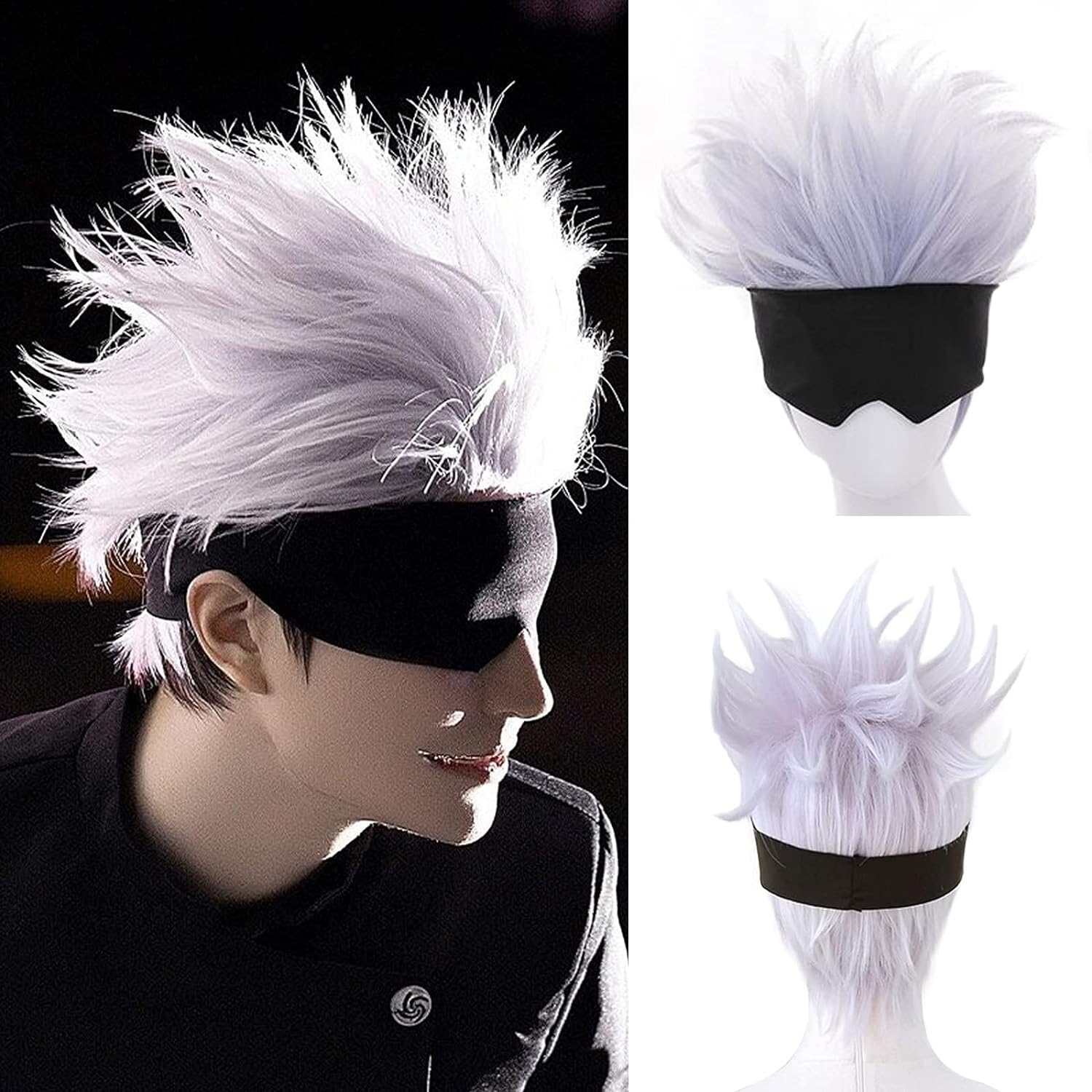 Perruque de Cosplay Courte et  - Men Accessories In Silver avis et prix