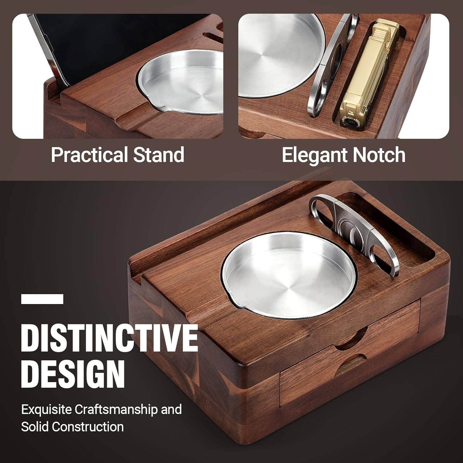 Cendriers en bois avec support - Men Accessories Drawer avis et prix