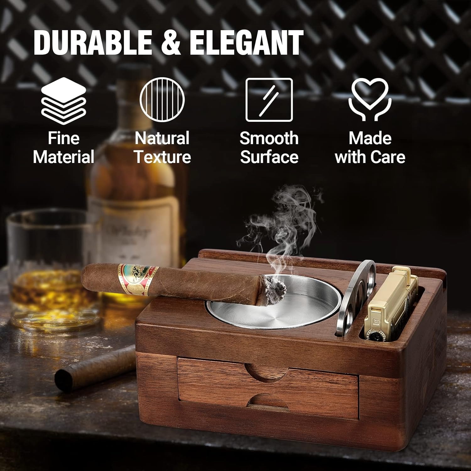 Cendriers en bois avec support - Men Accessories Drawer avis et prix