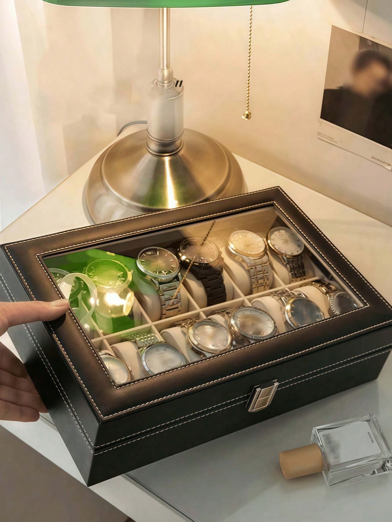 Boîte à montres en cuir avec s - Men Accessories Box avis et prix