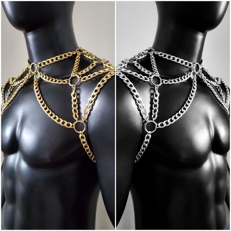 Punk hommes épaule corps chaîn - Men Accessories In Silver avis et prix