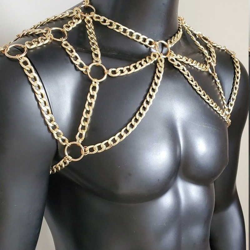 Punk hommes épaule corps chaîn - Men Accessories In Silver avis et prix