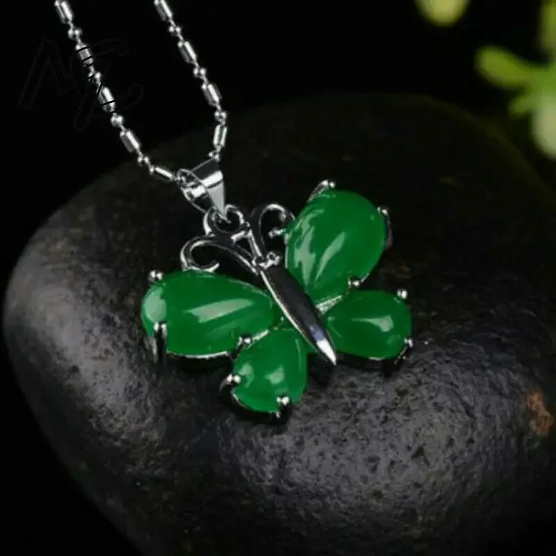 S925 argent vert Jade papillon - Men Accessories In Silver avis et prix