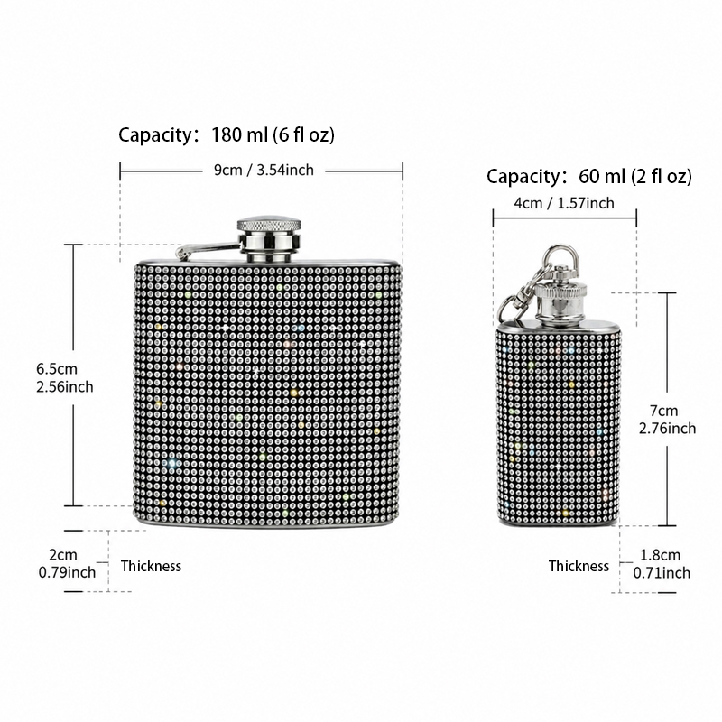 Flacon de poche portable orné  - Flask Stainless Steel avis et prix